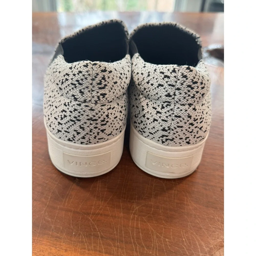 Vince Women's Knit Slip-On Sneakers Black White‎ Size 11 EUR 41 NWOT